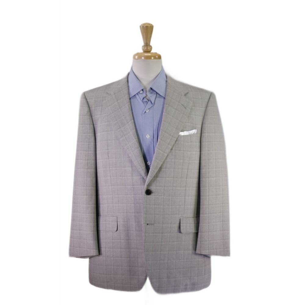 Chester Barrie Gray Windowpane 2-Btn Wool Sportcoat Blazer 40S